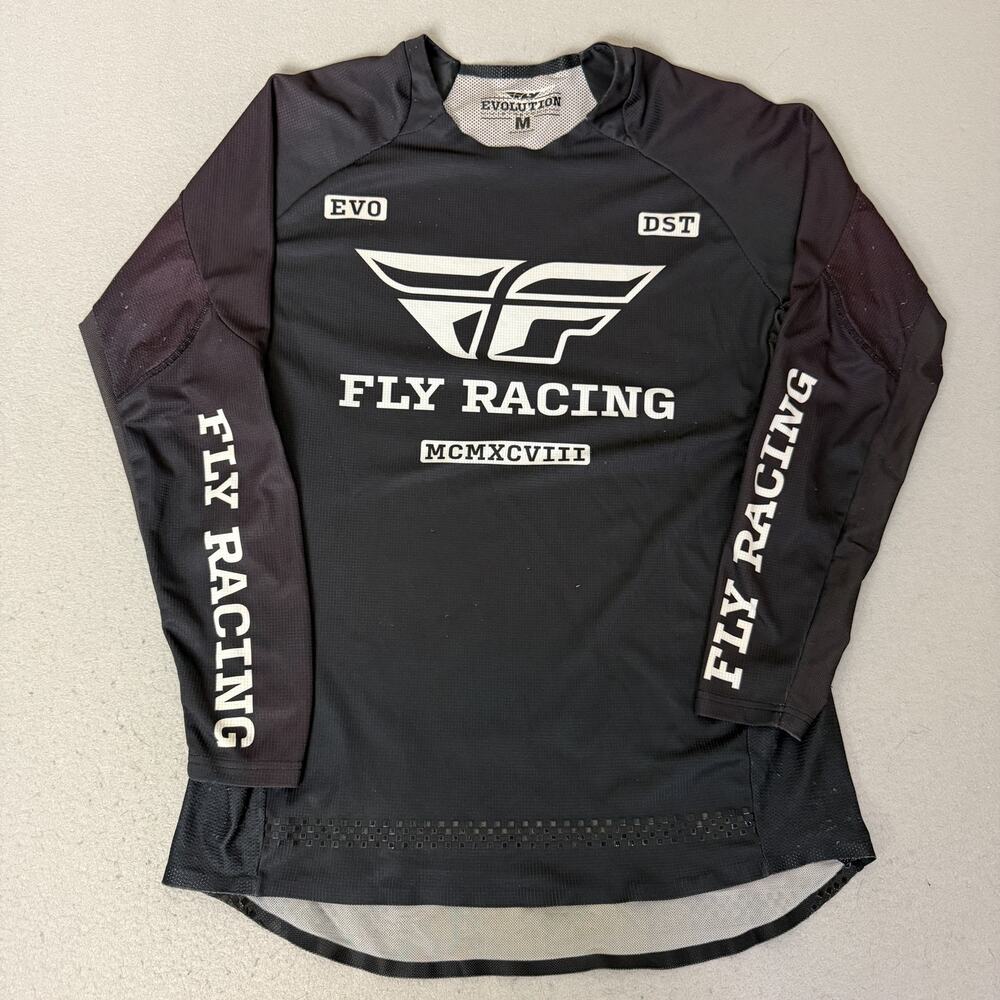 Fly Racing Evolution DST Motocross Jersey Mens M Black Long Sleeve MX Dirt Bike
